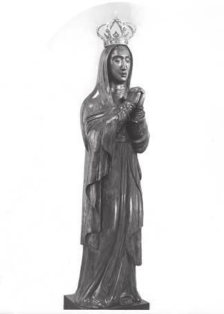 1949 SCULTURA (Mater dolorosa) s 223 Legno di noce intagliato a tutto tondo h. 160 Parrocchia Ripe S. Ginesio Collegiata Ripe S.