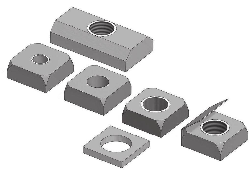 dadi quadri (acciaio zincato) square nuts (zinc steel)