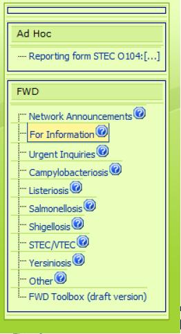Sistema EPIS all interno del network FWD (Food- and Waterborne Diseases and Zoonoses Programme ) ECDC Piattaforma informativa sul web per lo scambio rapido di informazioni tra soggetti esperti con