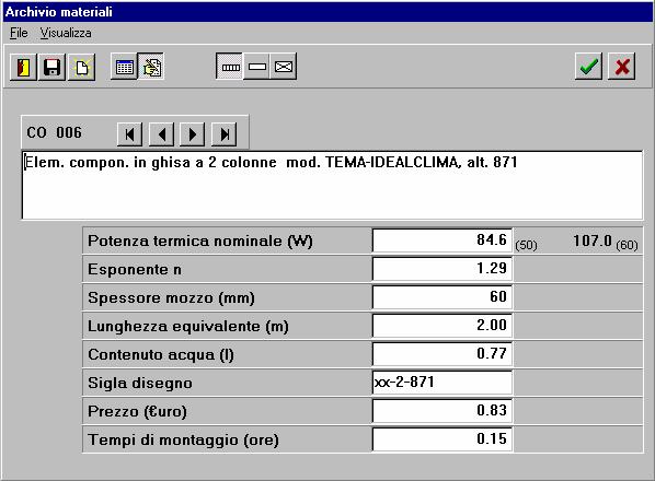 5 m) Compiliamo ora la tabella derivazioni completando le colonne leq, CS e Val (Nel Tutorial B faremo calcolare al programma la leq in base al tracciato delle tubazioni