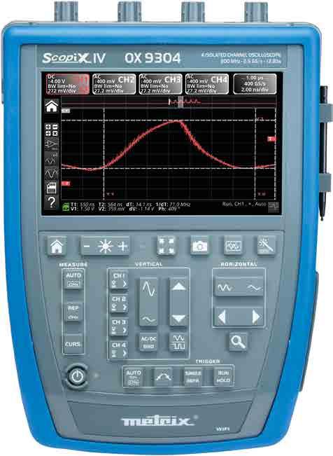 com IP 54 il tablet non é incluso SERIE IV Serie OX9000 (2 o 4 vie da 60 a 300MHz) CONSULTATECI IP 54 OSCILLOSCOPI DIGITALI PORTATILI da 60 a 300MHz 2 o