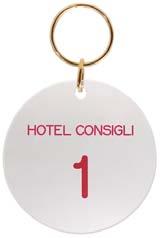 Portachiavi GOCCIA Plex trasparente con logo o nome hotel inciso su 1 lato,