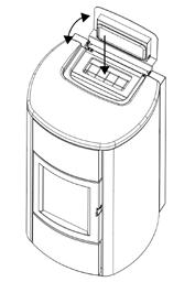 Nel caso di caricamento pellet con stufa in funzionamento aprire lo sportello del serbatoio utilizzando la mano fredda in dotazione alla stufa.