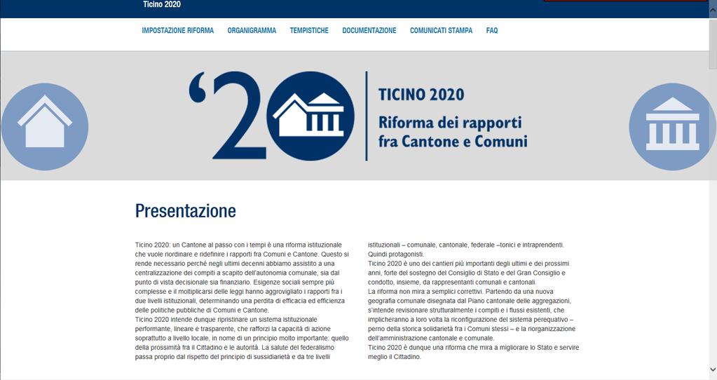 4. Sito internet Ticino 2020 Link al