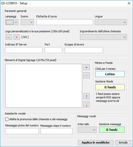 QS-LCDBOX e premere su