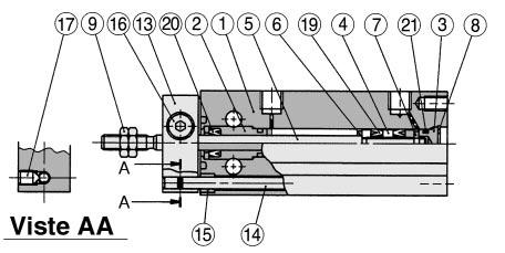 Paracolpi Paracolpi B nello di ritegno Dado estremità stelo Tenuta Magnete