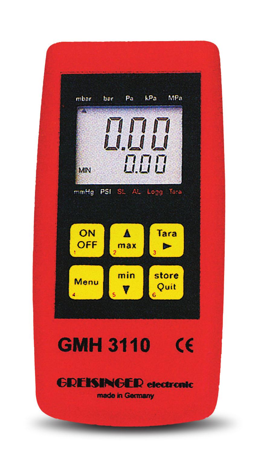 Strumenti portatili // Pressione GMH3110 Manometro digitale portatile Pressione relativa da 0 a 2,5 mbar a 0...35 Pressione nagativa da 0 a 2,5 mbar a 0.