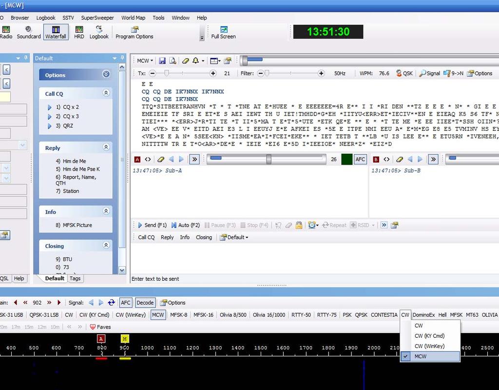 Uso in modo CW La peculiarità in modo CW dell interfaccia VXCW3 è quella di trasmettere in vera telegrafia, simulando il tasto verticale.