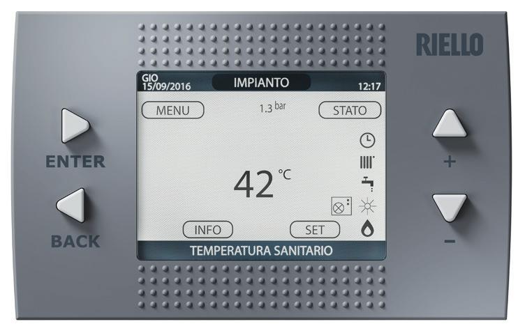 FUNZIONI E IMPOSTAZIONI DI SISTEMA ll nuovo pannello di controllo realizzato per Domus Hybrid permette di gestire in maniera integrata il funzionamento della caldaia, della pompa di calore NexPolar