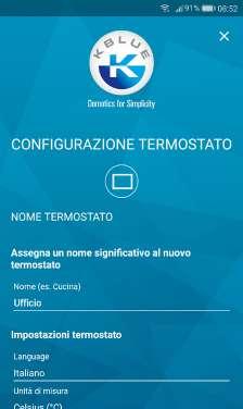 Confermata la configurazione di rete verrà visualizzata la schermata a lato dove sarà possibile modificare i campi: NOME