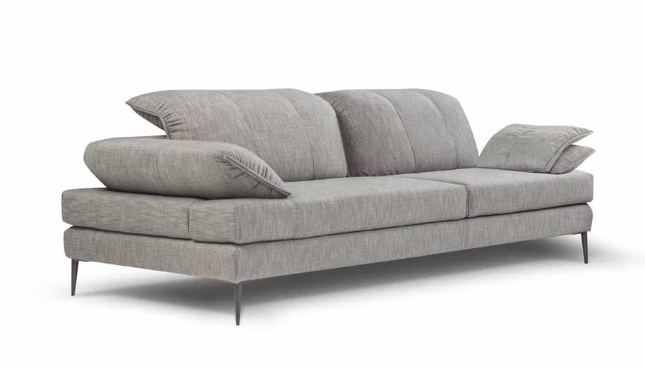 086,00 Composizione Chaise Longue con 3 poggiatesta sollevabili (2 guanciali movibili optional