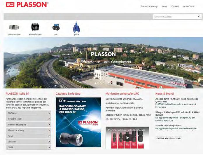 IL NOSTRO SITO Il nuovo sito www.plasson.it è completamente rinnovato dal punto di vista grafico e delle sue funzionalità ed è ottimizzato anche per consultazione da Tablet e Smartphone.