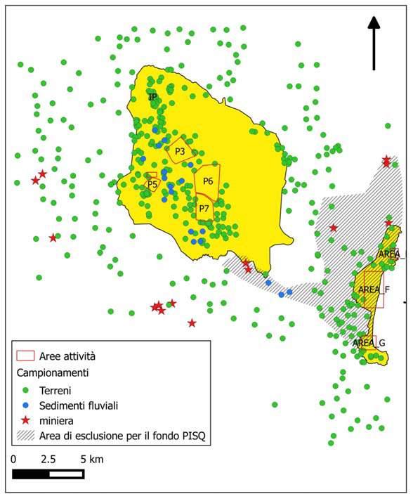 trasporto di massa gravitativo (fluviale) da aree esterne al PISQ stesso.