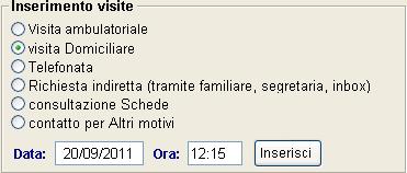 visite Selezionare visita domiciliare in Inserimento visite Cliccare sulla Data e selezionare la data dell effettiva visita