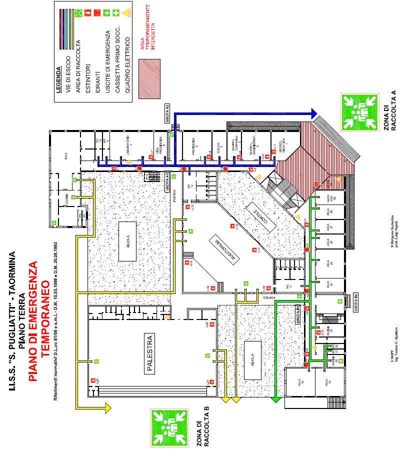 PLANIMETRIE PIANO DI EMERGENZA TEMPORANEO Piano di Evacuazione