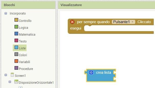 Creo la lista delle situazioni possibili, scegliendo l attività