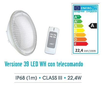 scatola 12 pezzi Ideale per la sostituzione della lampada 300W ad incandescenza, questa lampada permette di illuminare una piscina fino a 10 x 5 metri in modo perfettamente armonioso e non accecante.