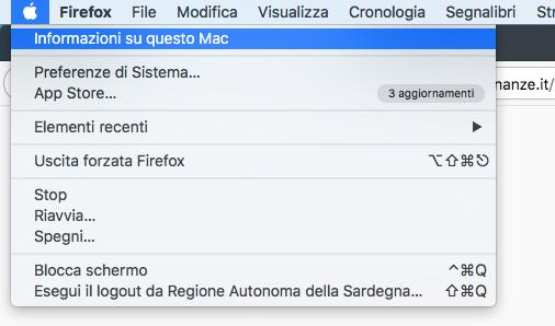 voce informazioni su questo Mac e nel popup che si