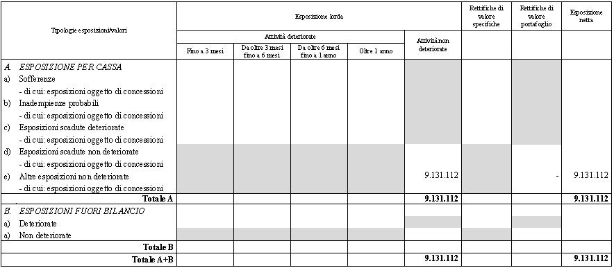 Esposizioni creditizie verso banche ed enti finanziari: valori lordi, netti e fasce di scaduto c) Distribuzione