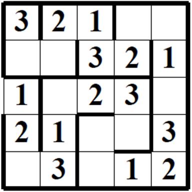 LABIRINTO MAGICO (3 punti): Inserite i numeri da 1 a 3 in modo che in ogni riga e colonna