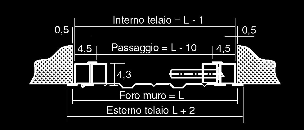 e serratura tipo yale con maniglia per la chiusura dall'esterno e interno.