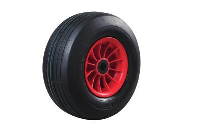 Ruote pneumatiche con dischi in nylon Pneumatic tyre wheels with nylon s SERIE PL - MOZZO SU BOCCOLA AUTOLUBRIFICANTE RUOTE STAMPATE IN NYLON O POLIPROPILENE con pneumatici bassa velocità.