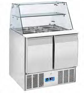 SALADETTE > GN1/1 > OPEN TOP MODEL MODELLO CR 90A CRQ 90A CR 92A GN1/1 refrigerated saladette with stainless steel open top Saladette refrigerata GN1/1 con top inox apribile v v v Stainless steel
