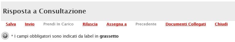 Invio della Risposta alla Consultazione Una volta completata la Risposta, è possibile procedere con l Invio in alto sulla toolbar.