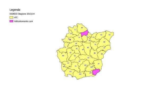 Figura RE5 Istituti e aree di gestione del distretto DGRE03 (stagione 2016/17) Figura RE6 Istituti