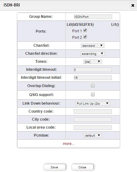 2) Configurazione del gateway beronet Ci sono tre semplici passi da seguire per la configurazione del gateway: configurazione delle porte (A), configurazione dell account SIP (B), connessione di tali