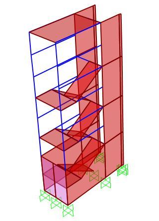 L ultimo passo della relativo alla costruzione della geometria consiste nel completamento del vano scale con pianerottoli, travi portanti e rampe.