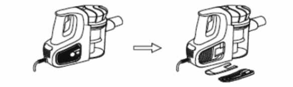 9 Remove the air filter (FIG.10). The air filter can be reached and cleaned by removing the nozzle (3) FIG.