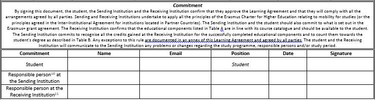 4. Committment La «Responsible person at the sending