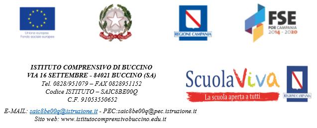 INCARICO DI COORDINAMENTO TECNICO/AMMINISTRATIVO AL D.S.G.A. NELL AMBITO DEL PROGETTO PROGRAMMA SCUOLA VIVA III ANNUALITA C.U.: 123/3 - CUP: B17I18056410008 Tr L ISTITUTO COMPRENSIVO BUCCINO C.F.