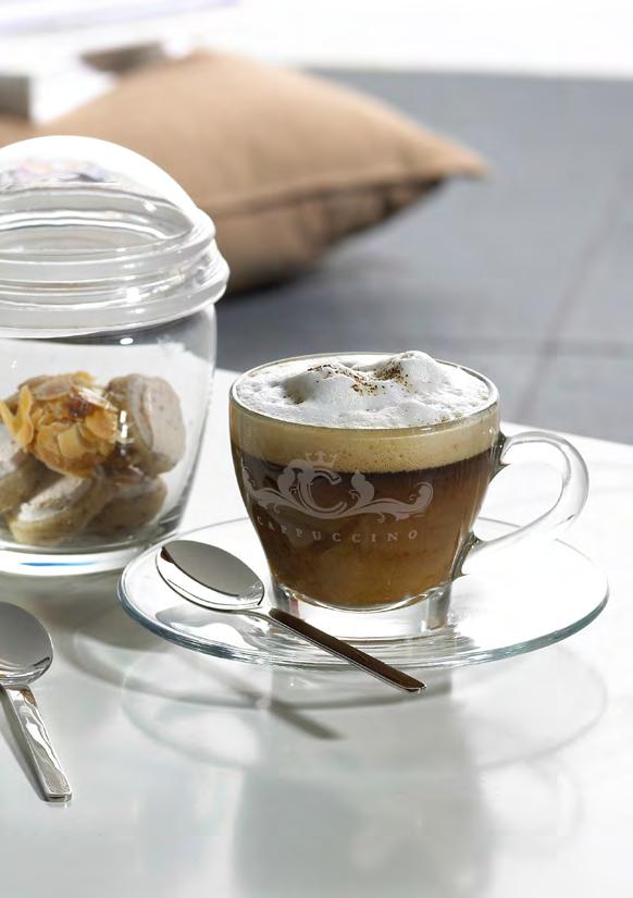 caffè 75 caffè La trasparenza del vetro rafforza le caratteristiche del caffè e dei suoi nuovi preparati come mousse, marocchini,