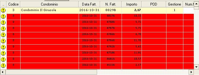 Cliccare il tasto Importa file fatture Tutte le fatture importabili saranno evidenziata di giallo. indicare per queste la gestione e il codice Multispesa.