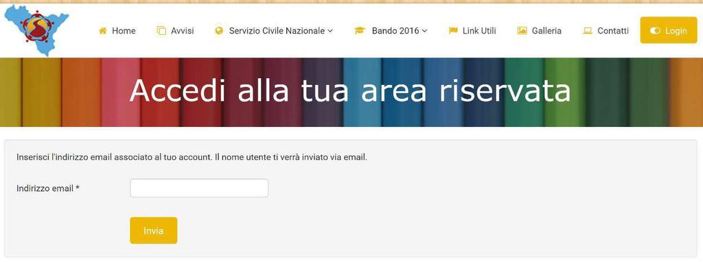 Dopo aver cliccato sulla voce Login sarà possibile recuperare il nome utente cliccando su Hai dimenticato il tuo nome utente?