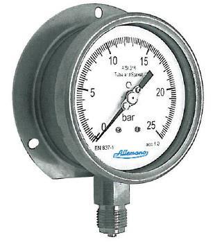 Pressure gauge with bottom connection