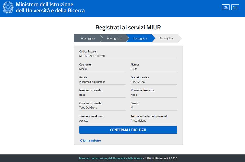 REGISTRAZIONE ALLA PIATTAFORMA DELL ALTERNANZA DEL MIUR (5/6)