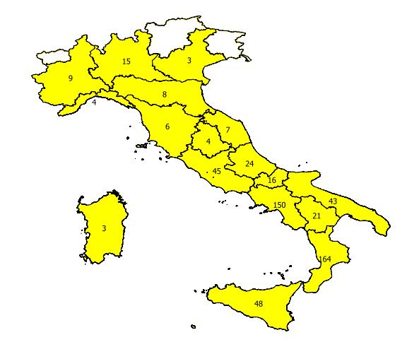 Il dissesto Emilia Romagna 1,4% Liguria 0,7% Lombardia 2,6% Piemonte 1,6% Veneto 0,5% Lazio 7,9% Marche 1,2% Toscana 1,1%