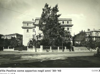 Prospetto su via XXI Aprile Foto 6 cartolina del1950 - Via XXI Aprile, Villa Paolina con il monumento ai Finanzieri in primo