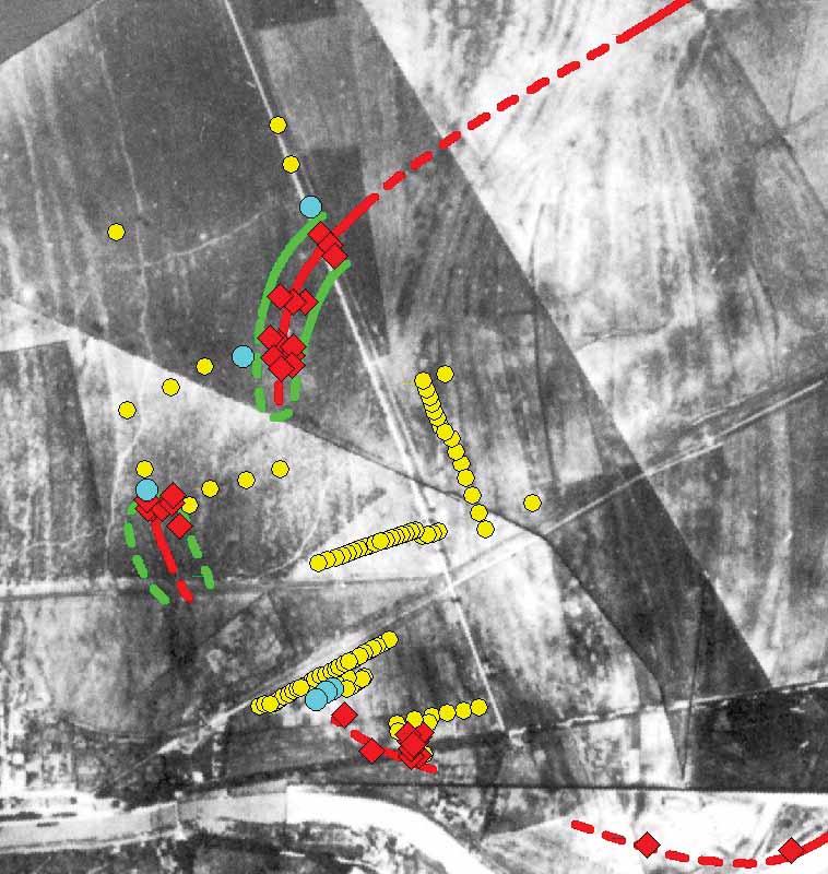 dettaglio dei sondaggi 2004-7 sul foto mosaico del 1911: -