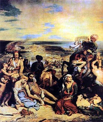 Massacro di Scio, 1824 L'episodio raffigurato nel quadro rimanda ad un episodio storico realmente avvenuto in quegli anni.
