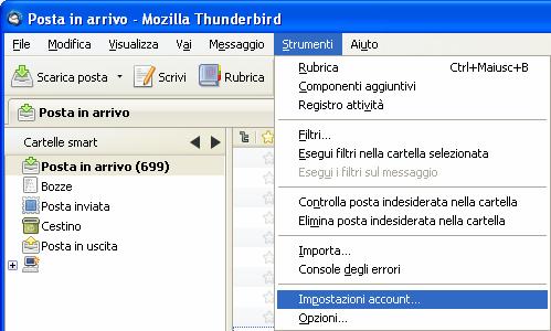 COME CONFIGURARE LA PEC SU MOZILLA THUNDERBIRD 3.0.