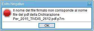 Una volta caricato il file, il sistema procede alla verifica di validità, come indicato in fig. 17.