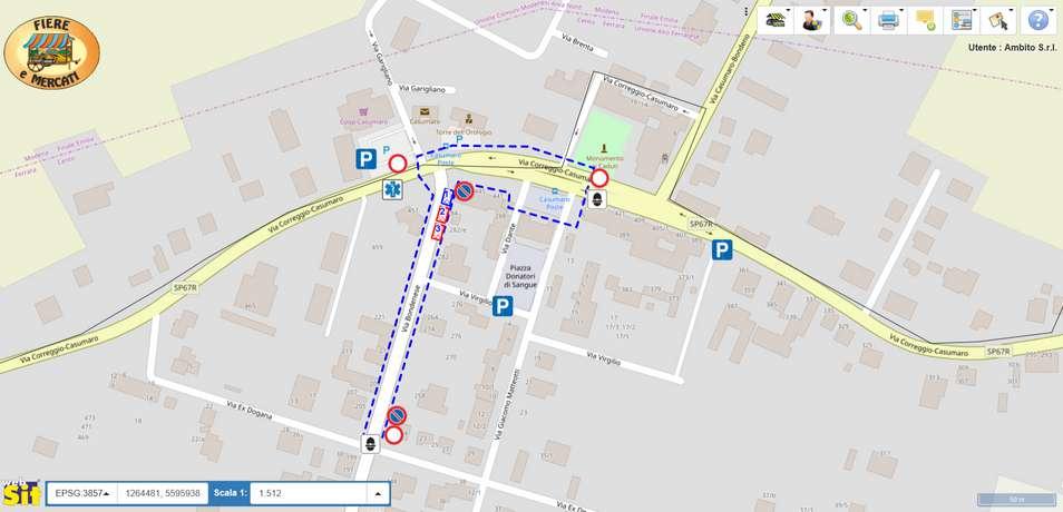 Layout del piano di sicurezza GESTIONE SICUREZZA Caratteristiche: - Disegno delle aree interdette alla viabilità - Predisposizione degli allegati per le ordinanze di chiusura e