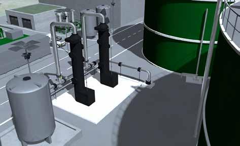 Nel secondo avviene lo stoccaggio del digestato primario prodotto dal digestore anaerobico e contestualmente l accumulo di biogas nel sovrastante accumulatore pressostatico in bassa pressione.