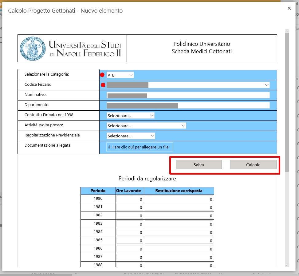 Al termine dell operazione la finestra si chiuderà e verrà anche generata una scheda personale in formato MS Word del docente o ricercatore all interno della sezione Schede Calcolo Gettonati.