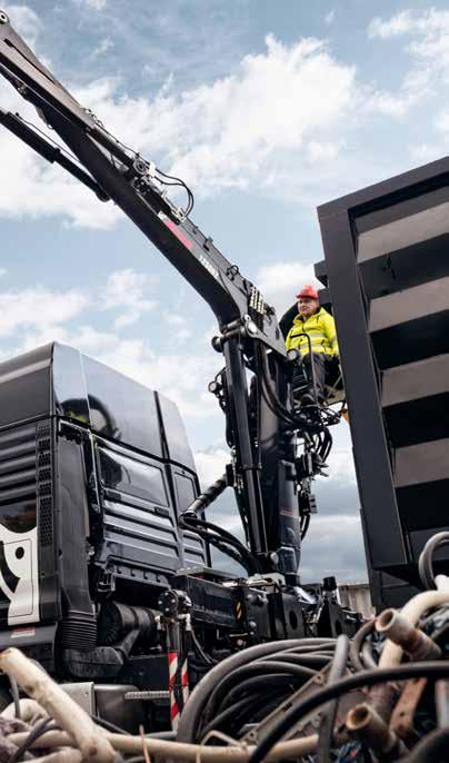 Sistemi di sicurezza per il riciclaggio Quando si tratta di lavorare in completa sicurezza, non sono possibili compromessi. Questo è uno dei principi più importanti in Hiab.