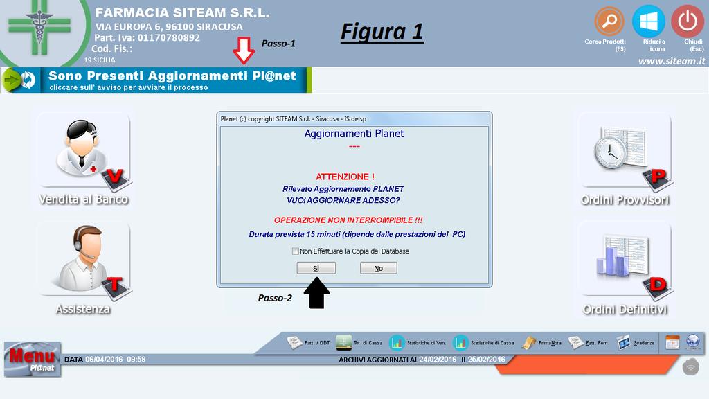 19 Verificare che il programma non sia in esecuzione nei Terminali quindi cliccare sul